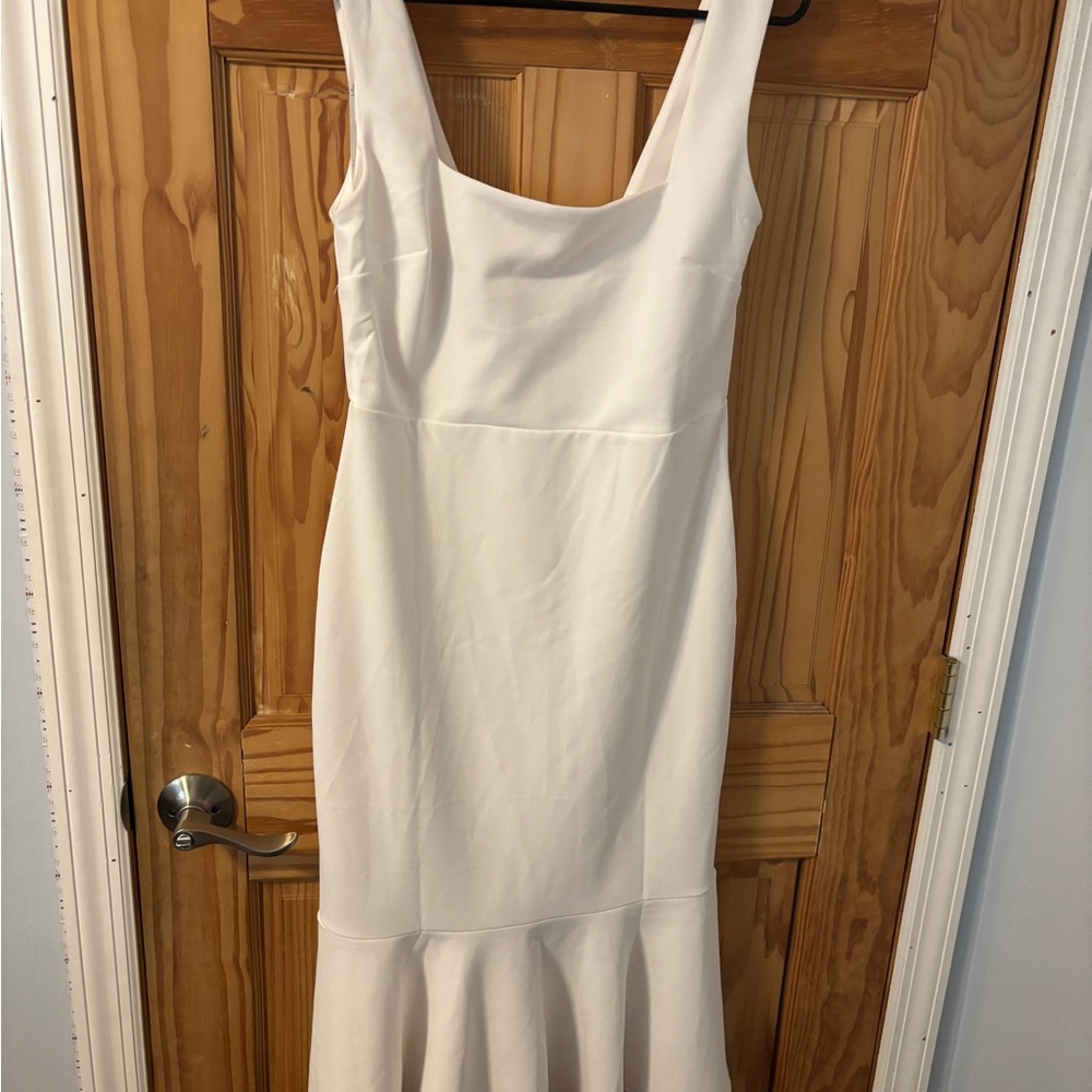 Lulu’s Elegant White Sleeveless Dress - Size L